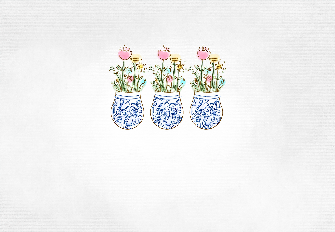 Landscape Flower Vase Thank you Note