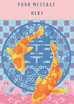 Personalised Festive Card by Crafty Bitch- Festive Koi Fish Card