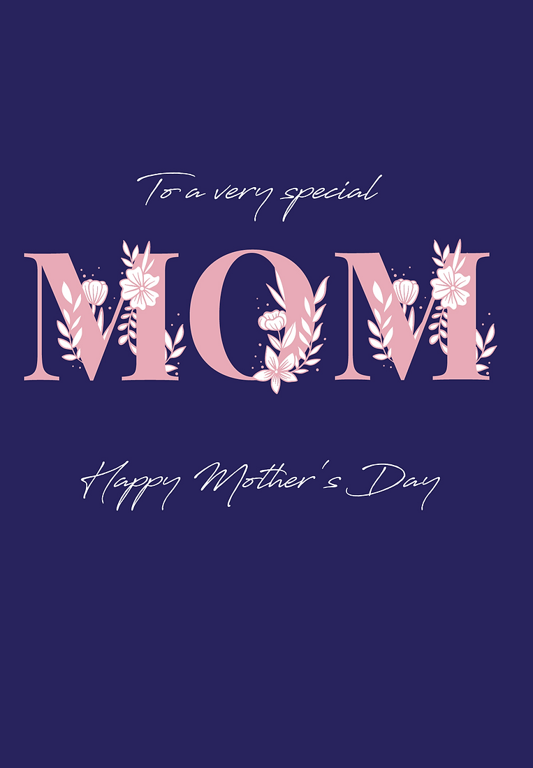 Floral Letters - Mother’s Day US (Navy)