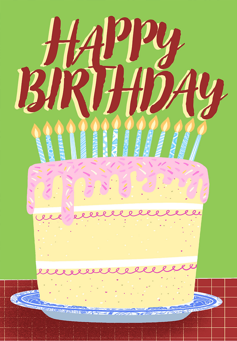Chinese Plate Birthday Cake - Green