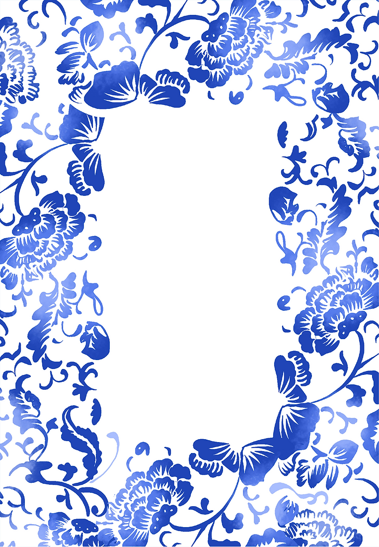 Chinese Blue Floral Patterns - Personalised