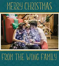 Cheerful Christmas Card by Biscuitmoon Designs - Gold coins strung with red knots and tassels, symbolizing good luck and blessings