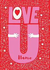 Love You - Pink & Red