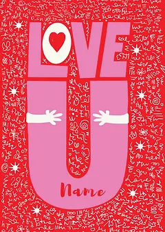 Love You - Pink & Red