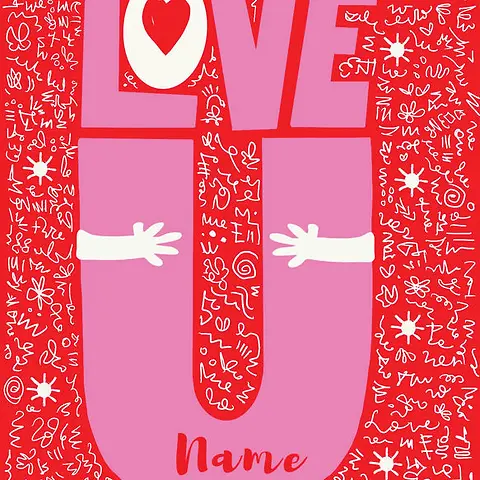 Love You - Pink & Red