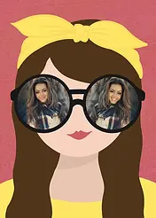 Sunglasses Series - Brown Hair Girl