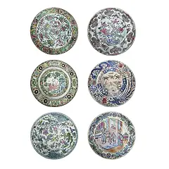 Antique Chinese Placemat Set - Coloured