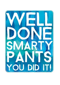 Whimsical Card by Biscuitmoon Designs - A cheerful card with a fluid blue background and quirky typography, perfect for celebrating success