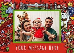 Festive HK Frame - Red (Landscape)