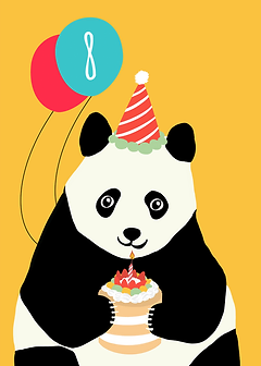 Birthday Panda - Yellow