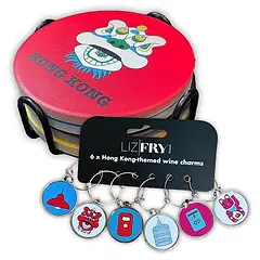 Gift Set 2: Wine Glass Charms and Coasters