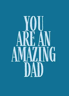 Minimalist Father's Day Card by Biscuitmoon Designs -  All-caps serif lettering in white on a solid blue background, ideal for honoring a great dad
