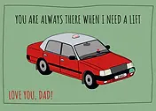 Red Taxi Fathers Day - Green