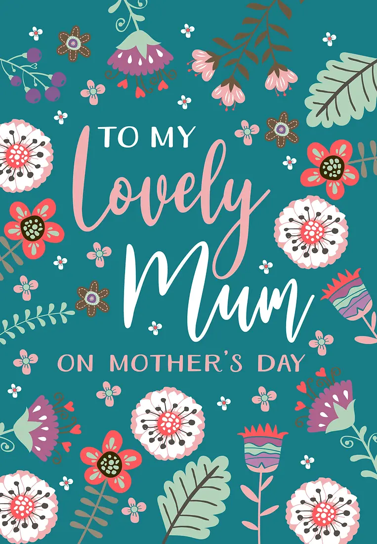 Scattered Flowers Mother’s Day Teal - UK