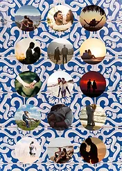 Personalised Photo Card by Crafty Bitch-  Blue ornamental background
