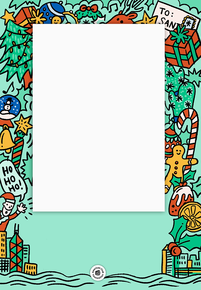 Hong Kong Christmas Doodle - Portrait