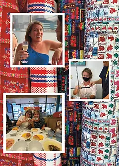 Nostalgia Card by ViewThroughJen'sLens - A vibrant display of various fabric rolls, showcasing intricate patterns and bright colors, creating a festive atmosphere