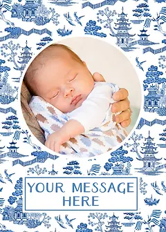Blue and White Blank Photo