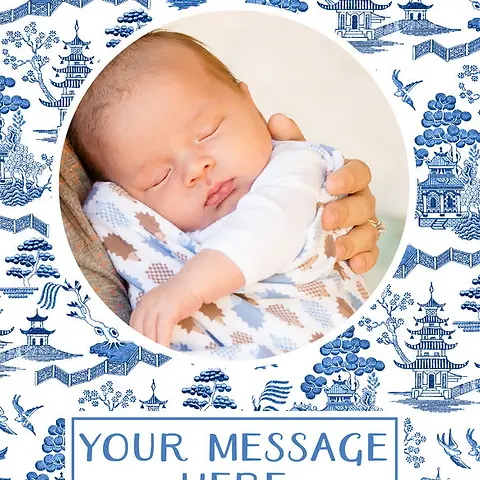 Blue and White Blank Photo