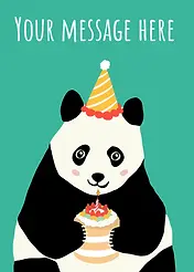 Birthday Panda - Teal