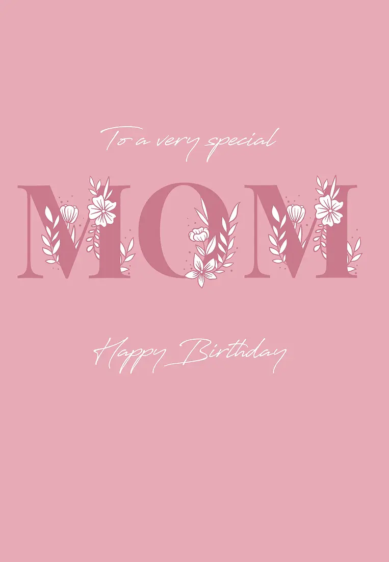 Floral Letters - Mom's Birthday (Pink)