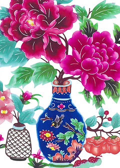 Papercut Floral Vase