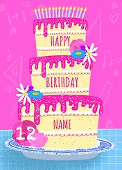 Big Pink Birthday Cake - personalised
