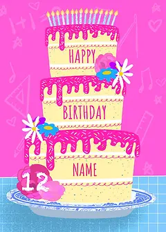 Big Pink Birthday Cake - personalised