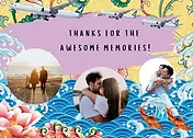 Personalised Photo Card by Crafty Bitch - 'Thanks for the awesome memories!' text, custom photos, and decorative waves