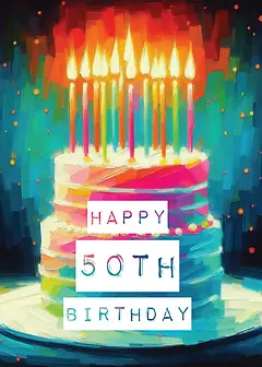 50th Bright Birthday Candles