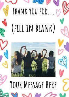 Thank You - Rainbow Hearts