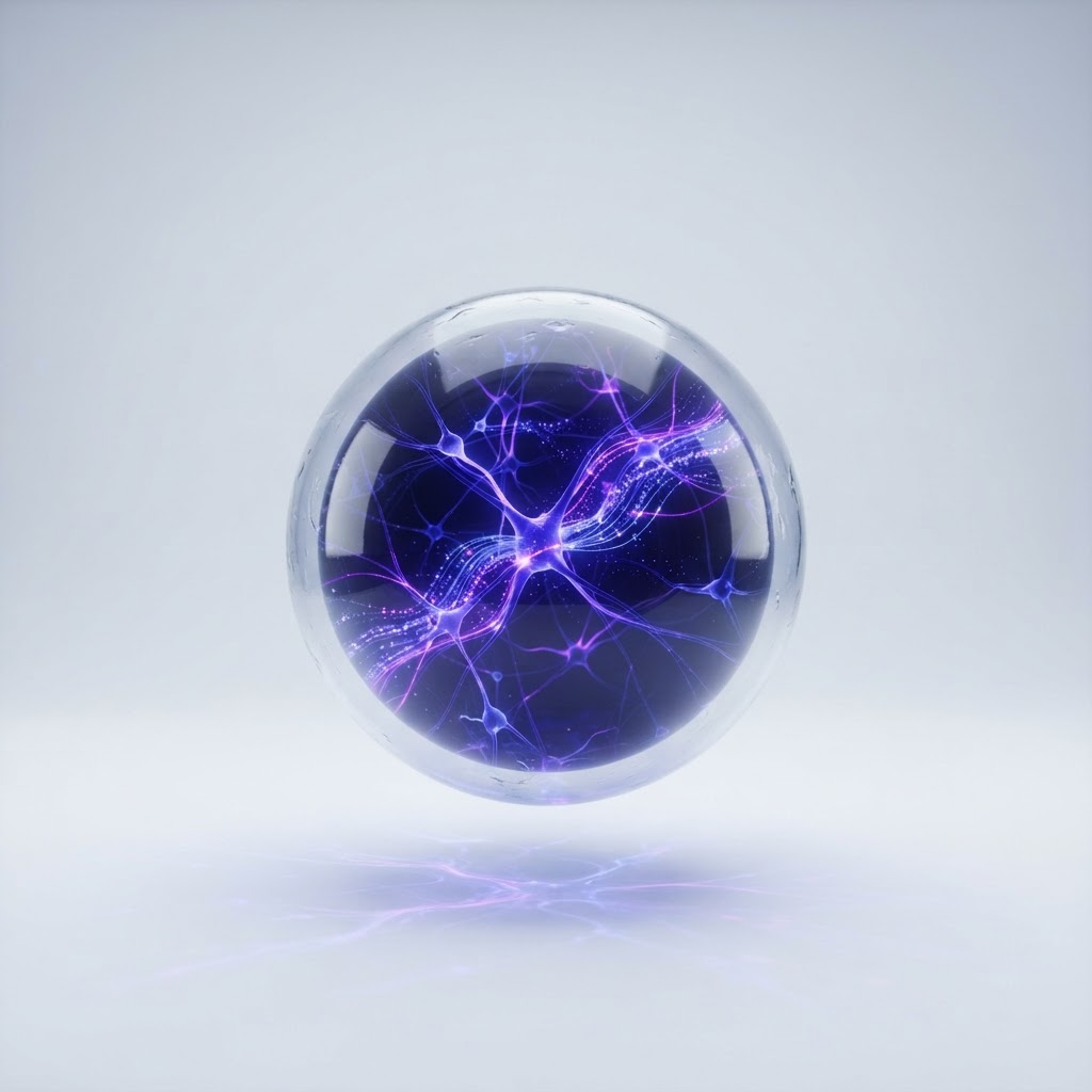 AI Alchemist glass sphere