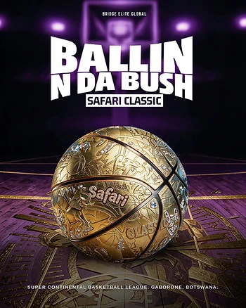 Safari Classic gold basketball on purple court