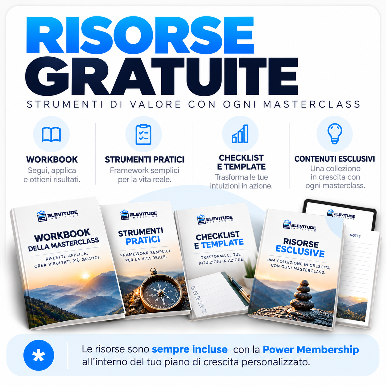Risorse gratuite incluse con ogni masterclass
