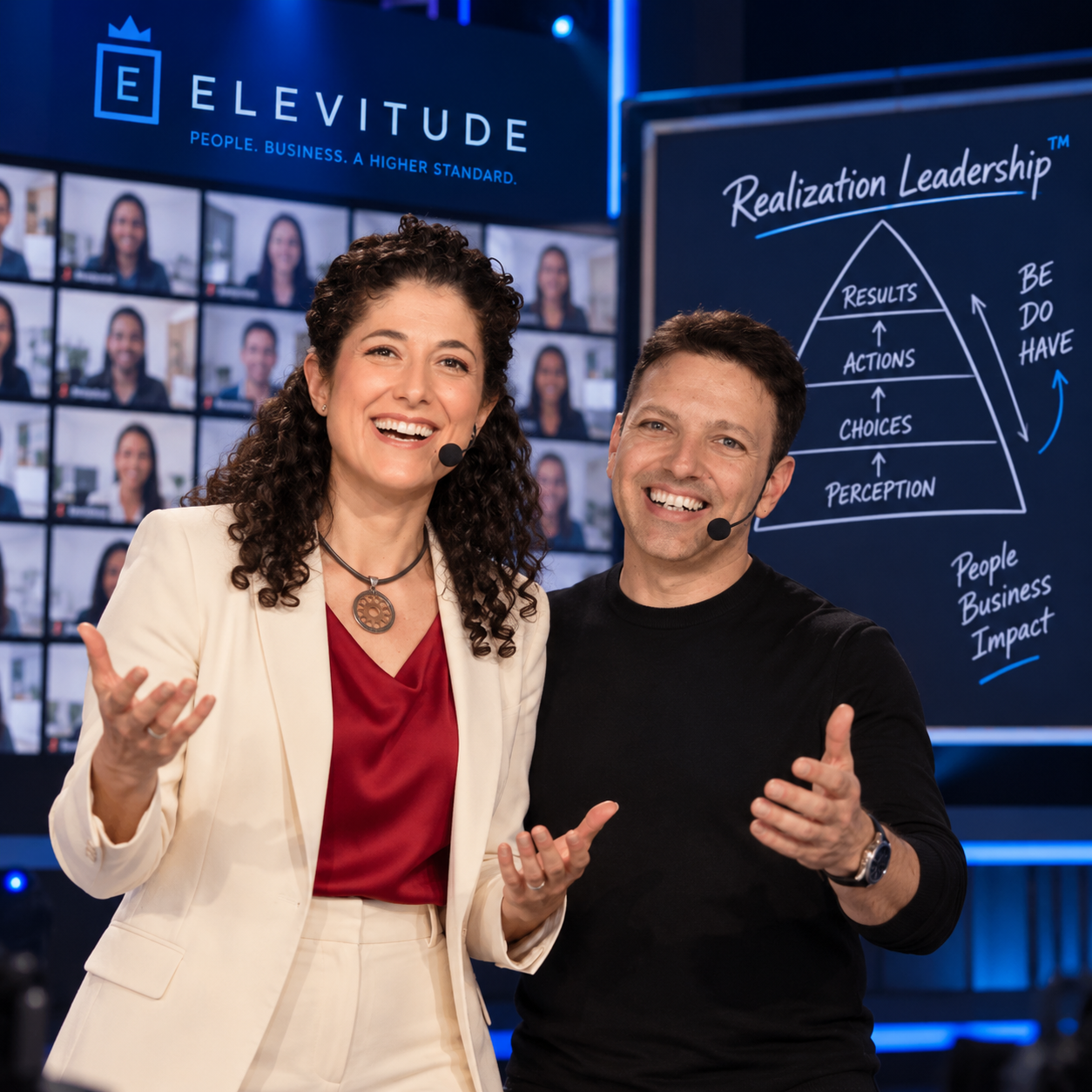 Riccardo Proetto and Silvia Pistolesi during a live Elevitude session