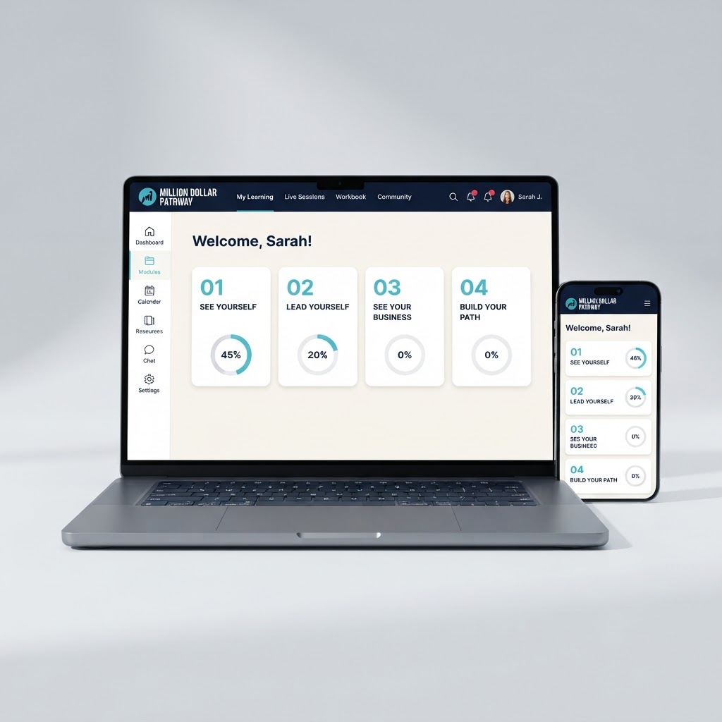 Million Dollar Pathway dashboard on laptop and mobile