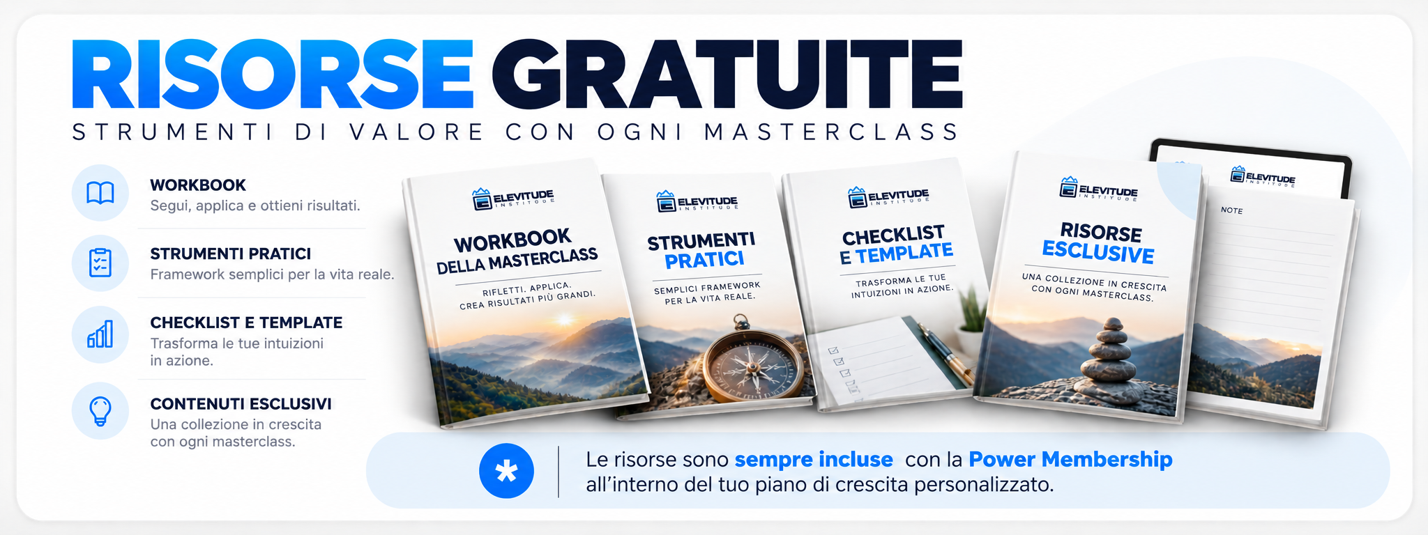 Risorse gratuite — strumenti di valore con ogni masterclass