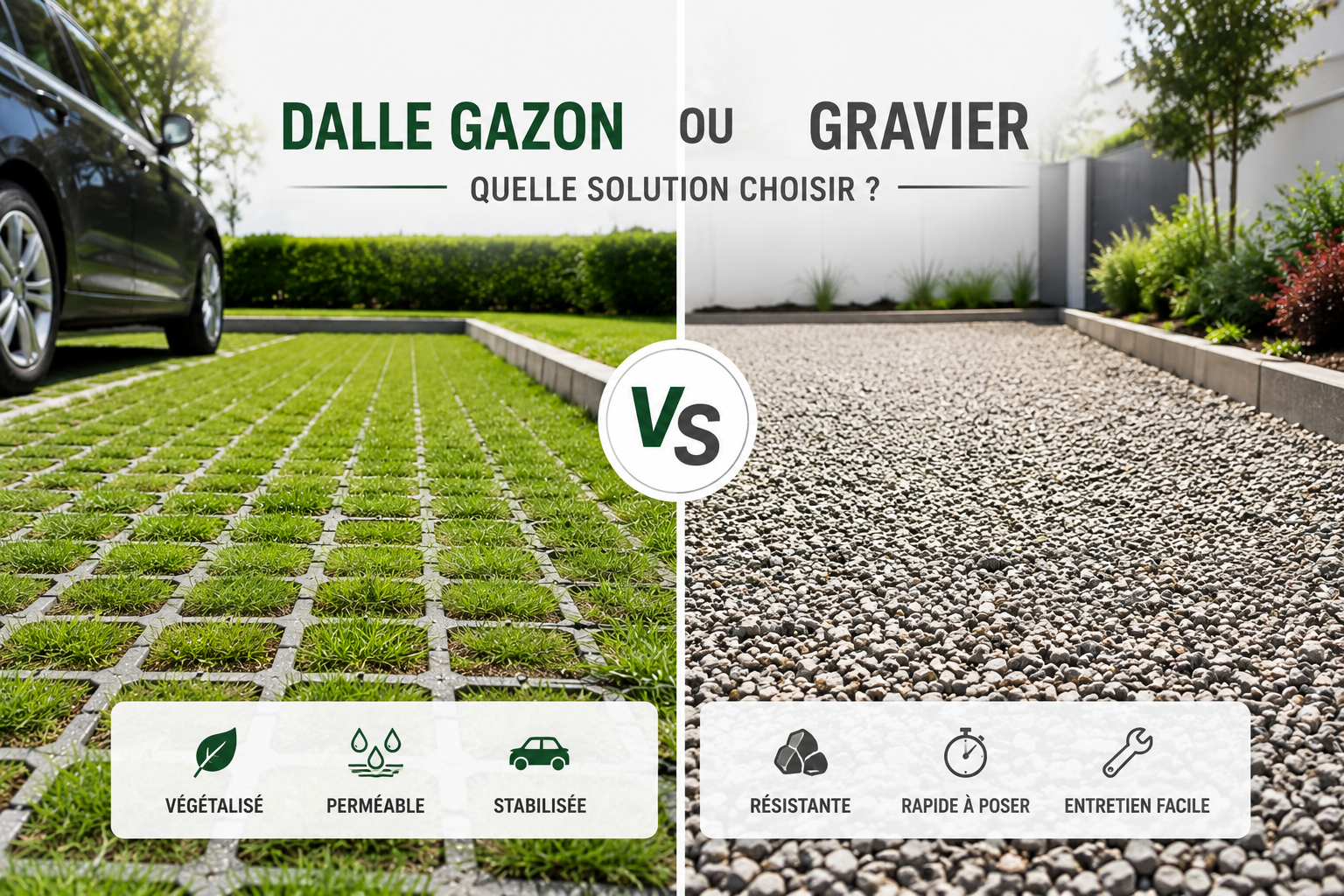 Dalle gazon ou gravier : quelle solution choisir pour stabiliser un sol ?