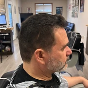 Taper fade with a shaped beard, side profile — men's haircut by Matthew Paul, barber in Flemington NJ