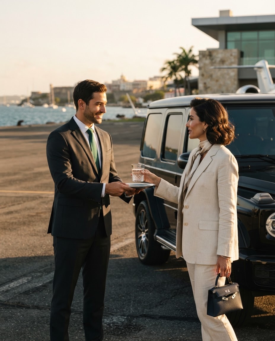 Emiris team member handing over a rental car