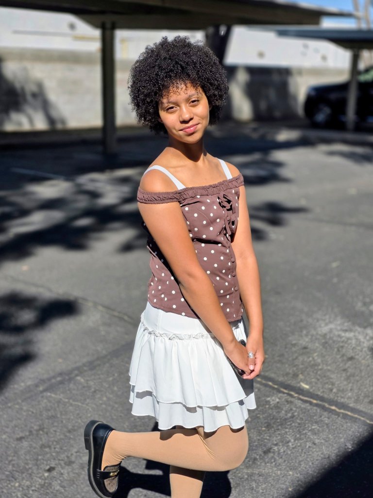 Aubrey posing outdoors