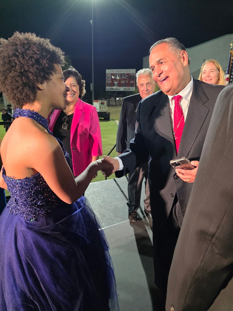 Aubrey meeting dignitaries after performance