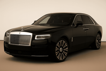 Black Rolls-Royce Ghost luxury chauffeur vehicle