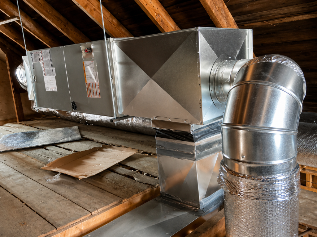 Custom sheet metal ductwork boot fabricated and installed by NGC Sheetmetal in Greater Boston