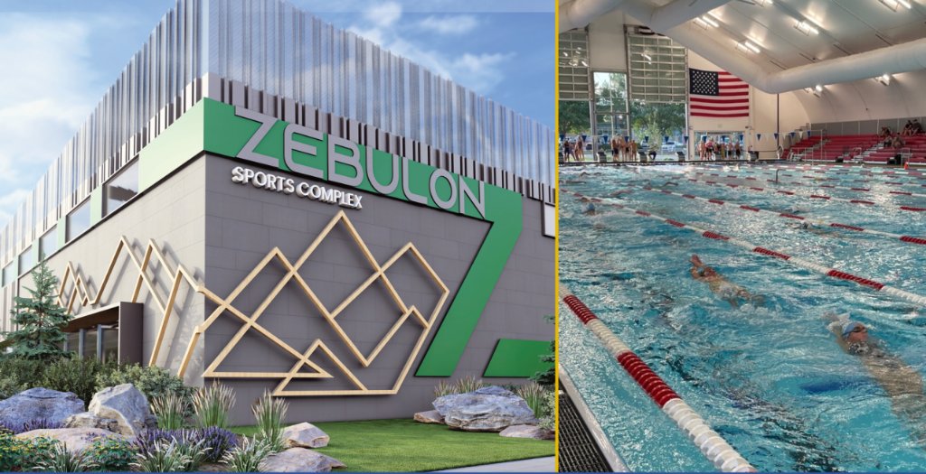 Colorado Aquatic Center at Zebulon building rendering and competition pool