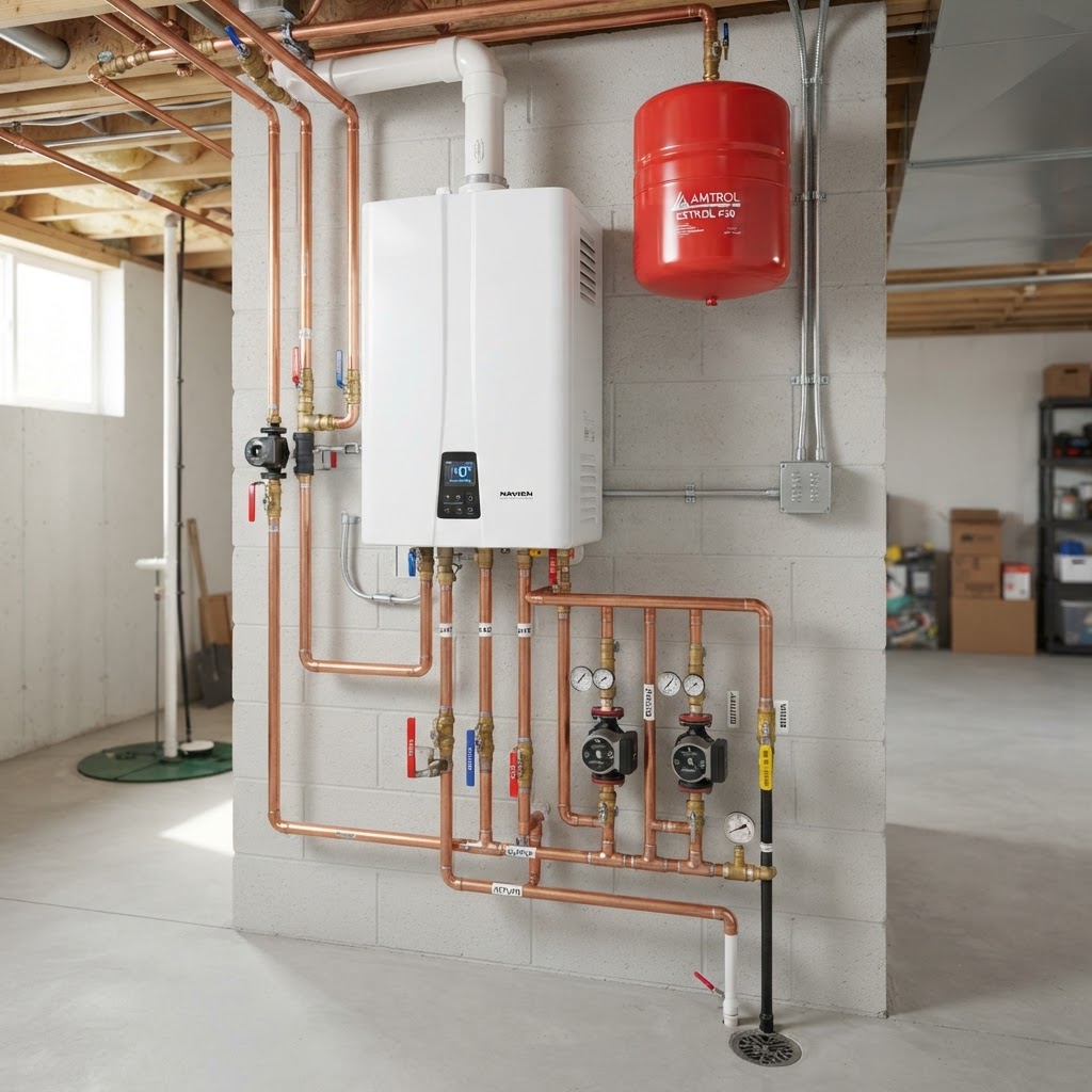 Boiler heating system installation