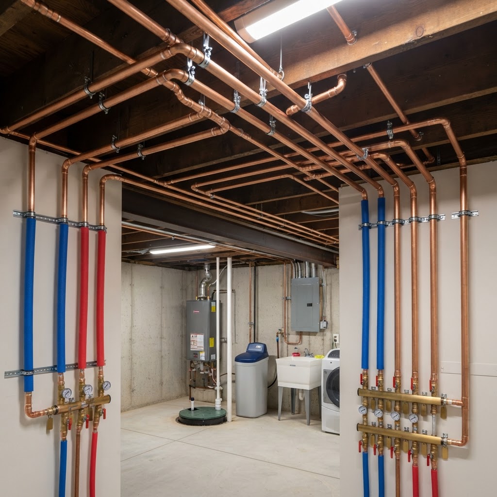 Basement repiping and plumbing upgrades