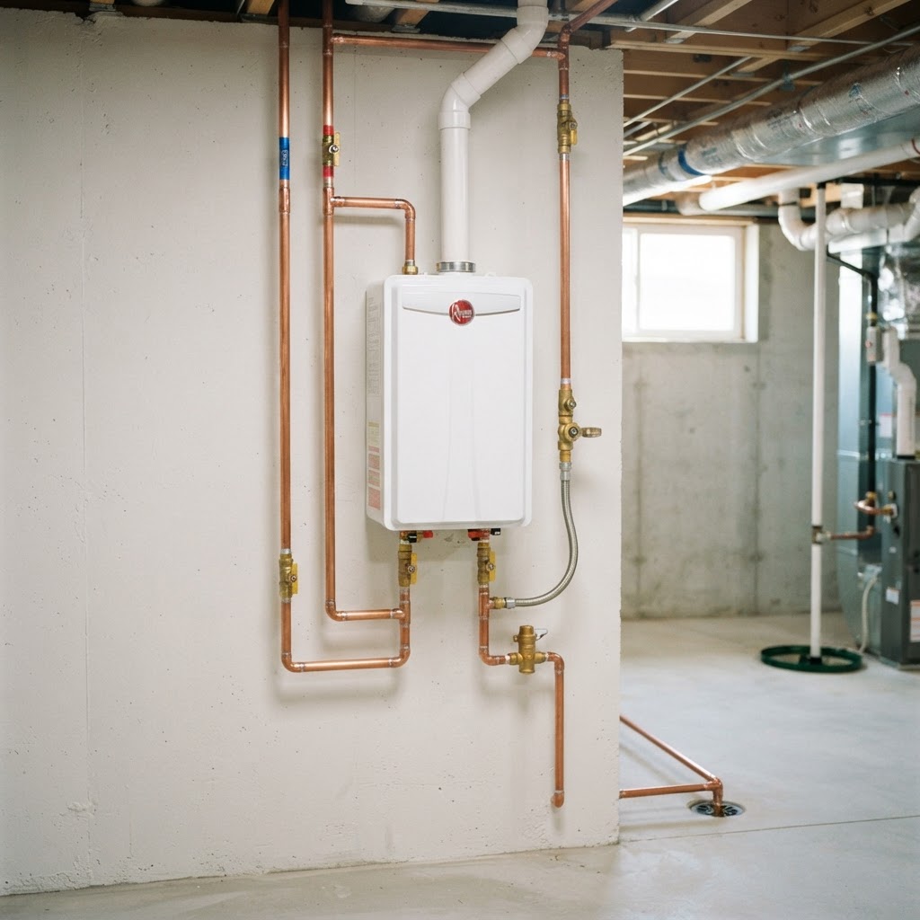 Newly installed residential water heater