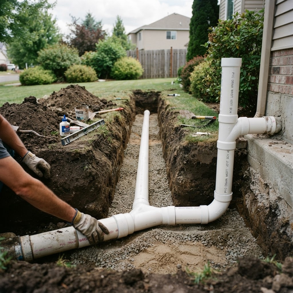 Main sewer line PVC replacement
