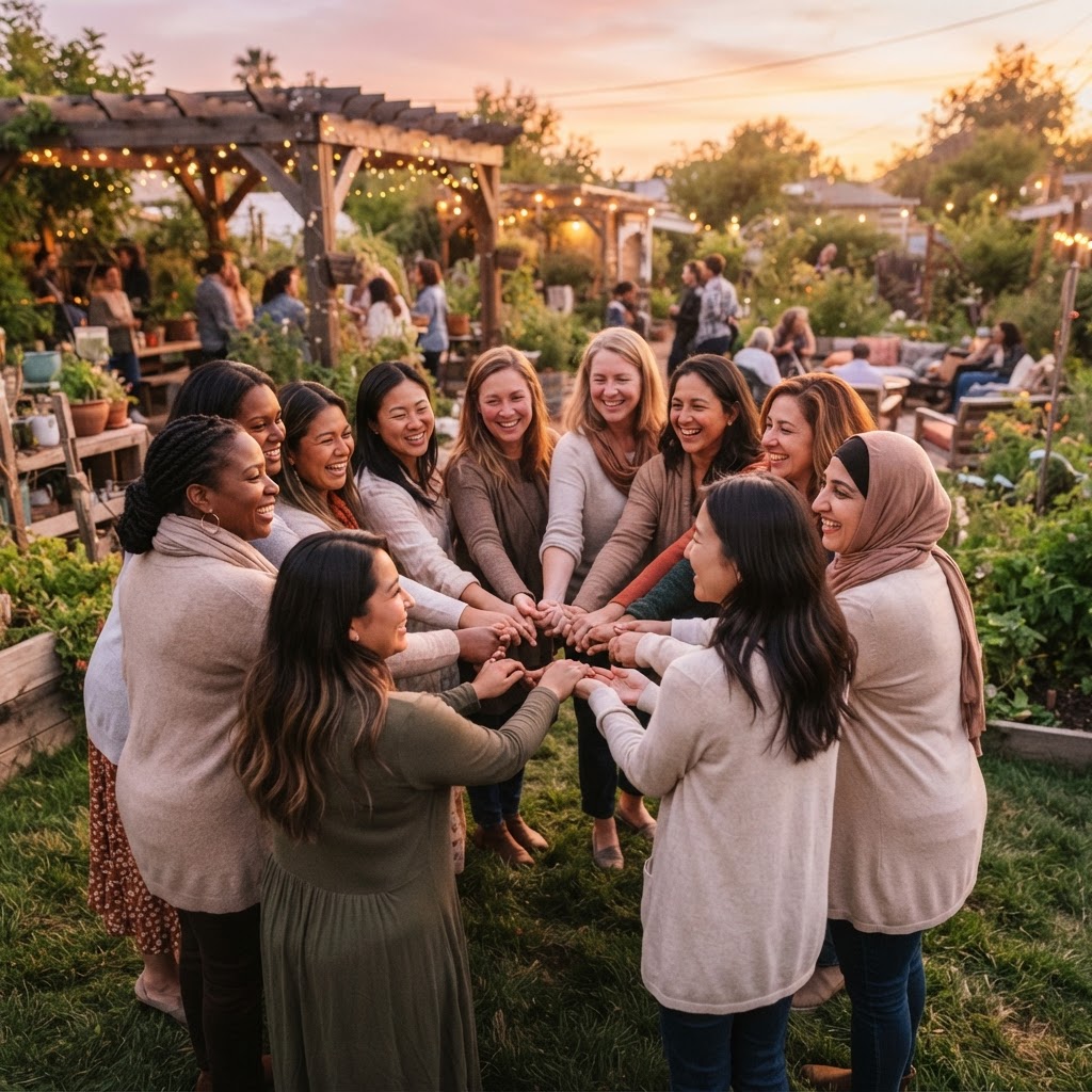 Women supporting each other in community